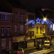 Night street watched from hotel room