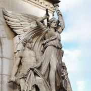 Carved statue at Academic Nationale de Misique