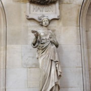 Carved statue at Academic Nationale de Misique