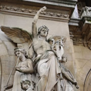 Carved statue at Academic Nationale de Misique