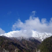 赤沢岳、鳴沢岳雪山。