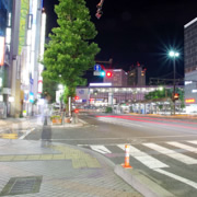 岡山駅附近夜影。