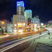 岡山駅附近夜影。