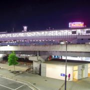 岡山駅西口附近夜影。