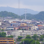 從船上看宮島口一帶。