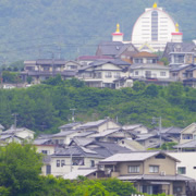 從船上看宮島口一帶。