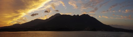 雲仙火山日落