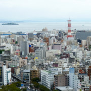 依然是城市下的櫻島火山。