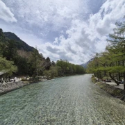 河童橋上。