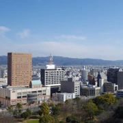 和歌山城天守閣上。