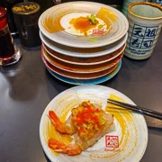 2點先食左午餐，未夠6點，又去左元祖迴轉壽司食晚餐。