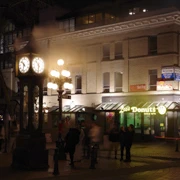 Gastown Steam Clock夜景。