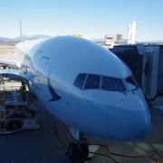 回家的國泰航機。